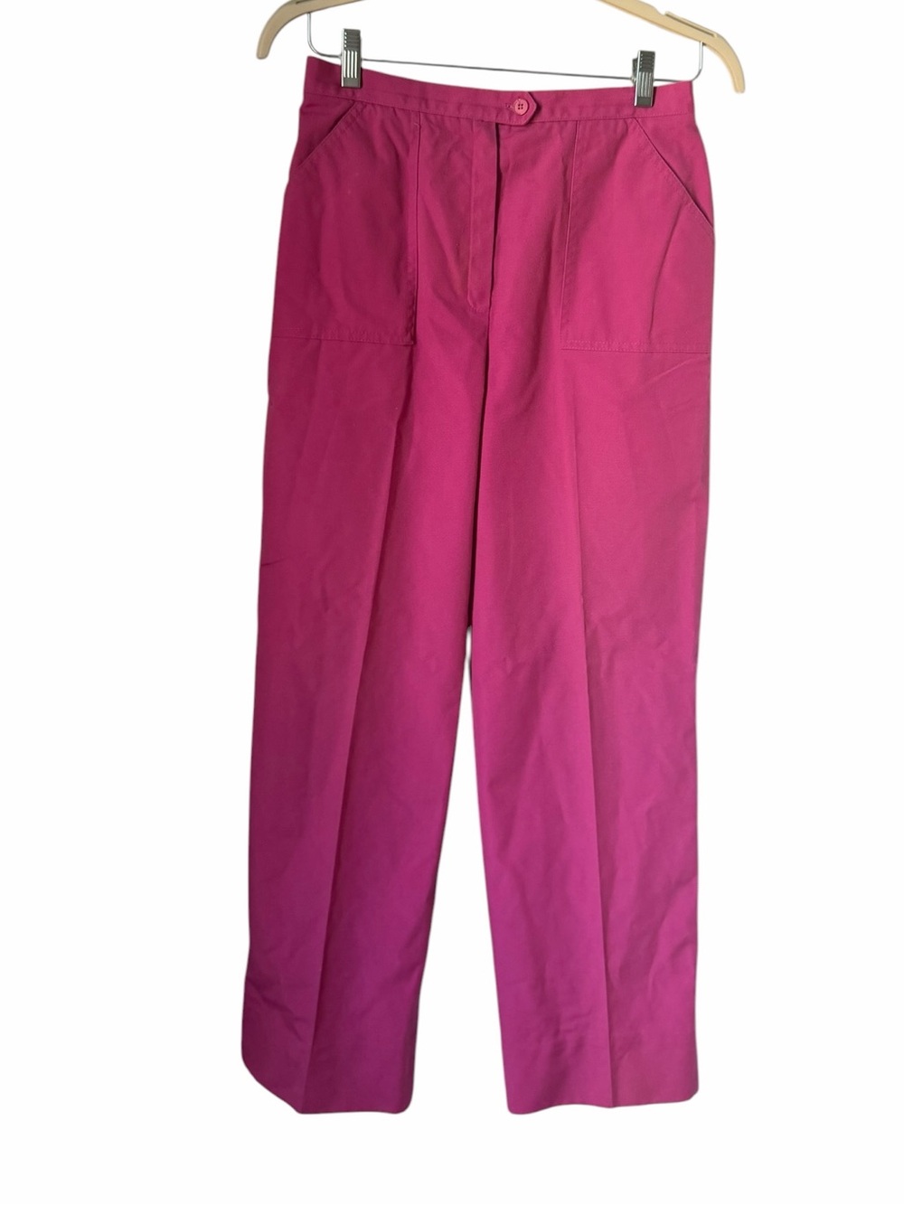Koret Vibrant Hot Pink Two-Piece Pantsuit Blazer Pull On Pants Vintage Casual - Picture 7 of 10